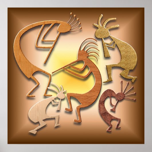 Five Brown Kokopellis Poster (Vorne)