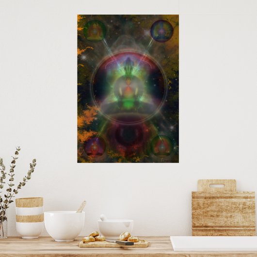 Five Buddha Mandala Poster (Küche)