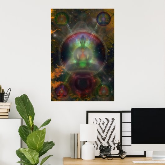 Five Buddha Mandala Poster (Heimbüro)