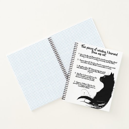 Five Cat Wisdom Black Cat Design SpiralNotebook Notizblock (Innenseite)