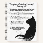 Five Cat Wisdom Black Cat Design SpiralNotebook Notizblock (Vorderseite)