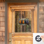 Five Cats on a Tree Branch Stained Glass Style Fensteraufkleber (Haustür)