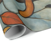 Five Cats on a Tree Branch Stained Glass Style Geschenkpapier (Rolleneckpunkt)