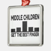 Five Children Middle Child Middle Finger Joke Silbernes Ornament (Links)