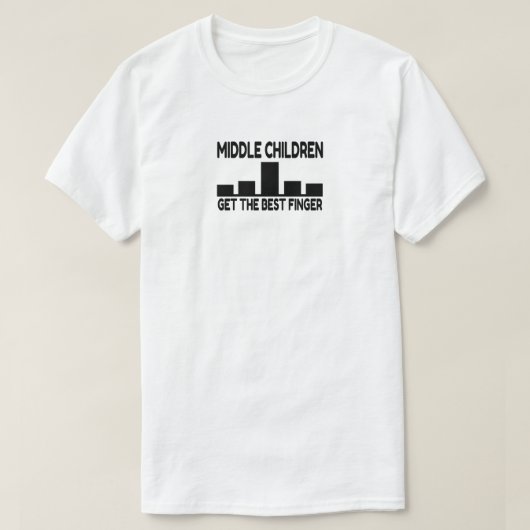 Five Children Middle Child Middle Finger Joke T-Shirt (Design vorne)