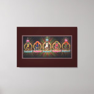 Five Dhyani Buddhas Wrapped Canvas Leinwanddruck