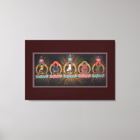 Five Dhyani Buddhas Wrapped Canvas Leinwanddruck (Vorderseite)