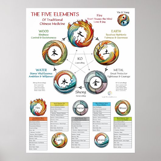 Five Elements Characteristics TCM Poster (Vorne)