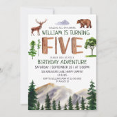 Five Explorer Boy Geburtstag Einladung (Vorderseite)