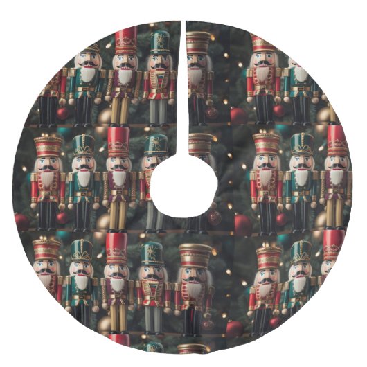 Five festive Christmas nutcrackers  Polyester Weihnachtsbaumdecke (Vorderseite)