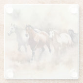 "Five Galloping Mustangs" Dusty Western Watercolou Glasuntersetzer (Rückseite)