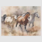 "Five Galloping Mustangs" Dusty Western Watercolou Seidenpapier (Vorderseite)
