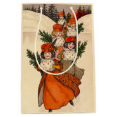 Five Girls With Furry Muffs - Florence Hardy Mittlere Geschenktüte (Vorderseite)