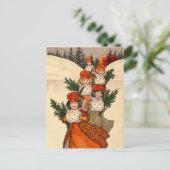 Five Girls With Furry Muffs - Florence Hardy Postkarte (Stehend Vorderseite)