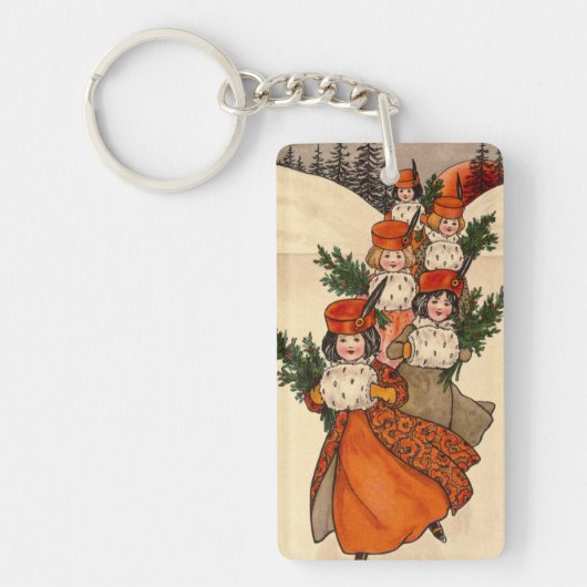 Five Girls With Furry Muffs - Florence Hardy Schlüsselanhänger (Vorderseite)