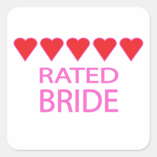 Five Heart Bride Quadratischer Aufkleber (Vorderseite)