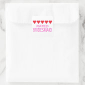 Five Heart Bridesmaid Quadratischer Aufkleber (Tasche)