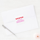 Five Heart Bridesmaid Quadratischer Aufkleber (Umschlag)