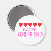Five Heart Girlfriend Magnet (Vorderseite/Rückseite)