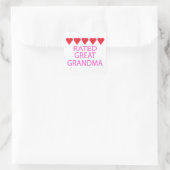 Five Heart Great Oma Quadratischer Aufkleber (Tasche)