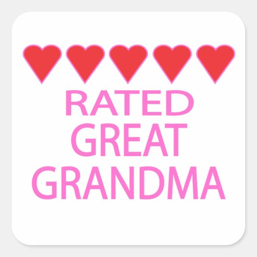 Five Heart Great Oma Quadratischer Aufkleber (Vorderseite)