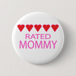 Five Heart Mommy Button