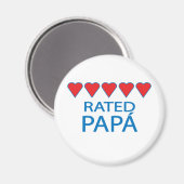 Five Heart Papá Magnet (Vorderseite/Rückseite)