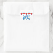 Five Heart Papa Quadratischer Aufkleber (Tasche)