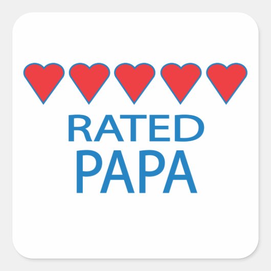 Five Heart Papa Quadratischer Aufkleber (Vorderseite)