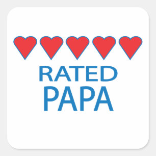 Five Heart Papa Quadratischer Aufkleber