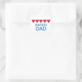 Five Heart Vater Quadratischer Aufkleber (Tasche)