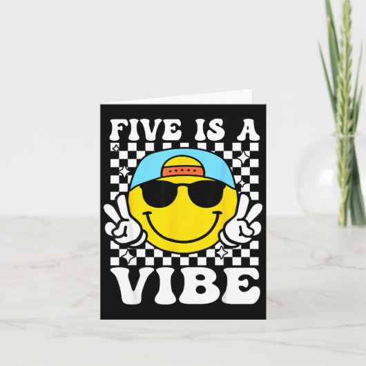 Five Is A Vibe 5th Birthday Groovy Boys Girls 5 Ye Karte (Vorderseite)