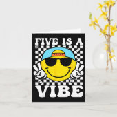 Five Is A Vibe 5th Birthday Groovy Boys Girls 5 Ye Karte (Gelbe Blume)