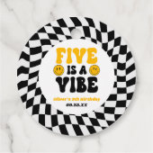 Five Is A Vibe Retro Fifth 5th Birthday Party Geschenkanhänger (Rückseite)