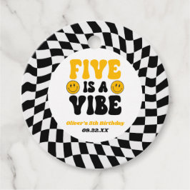 Five Is A Vibe Retro Fifth 5th Birthday Party Geschenkanhänger