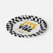 Five Is A Vibe Retro Fifth 5th Birthday Party Pappteller (Schrägansicht)