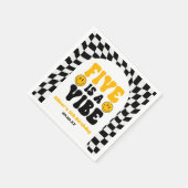 Five Is A Vibe Retro Fifth 5th Birthday Party Serviette (Ecke)
