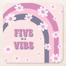 Five is a Vibe Retro Regenbogen Gänseblümchen 5. G