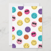 Five ist ein farbenfroher Retro-Lächeln zum Geburt Einladung (Rückseite)