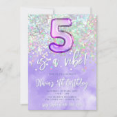 Five ist ein Vibe 5. Geburtstag Einladung Confetti (Vorderseite)