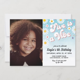 Five ist ein Vibe 5. Portrait zum Geburtstag Einladung