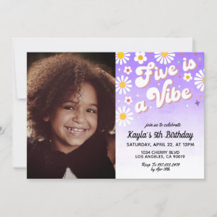 Five ist ein Vibe 5. Portrait zum Geburtstag Einladung