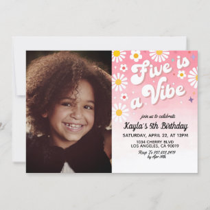 Five ist ein Vibe 5. Portrait zum Geburtstag Einladung