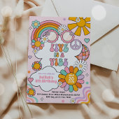 Five ist ein Vibe Groovy 70er Blume Power Geburtst Einladung