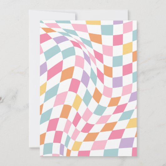 Five ist ein Vibe Groovy Preppy Varsity Birthday Einladung (Rückseite)