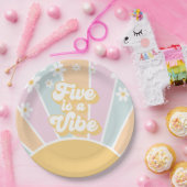 Five ist ein Vibe pastel Retro Sunshine daisine bo Pappteller (Party)
