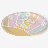 Five ist ein Vibe pastel Retro Sunshine daisine bo Pappteller (Schrägansicht)