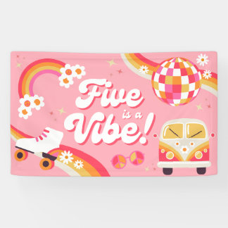 Five ist ein Vibe Retro-Geburtstagsbanner Banner