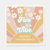 Five ist ein Vibe Retro Sunshine daisine boho Serviette (Vorderseite)
