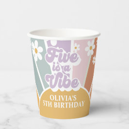 FIVE ist ein Vibe Retro Sunshine Rainbow Paper Cup Pappbecher